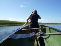 panneau solaire Power3 USB sur un canoë